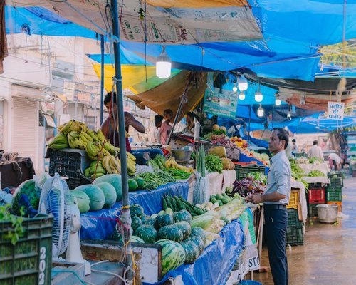 Fresh vegetables in an Indian local market
